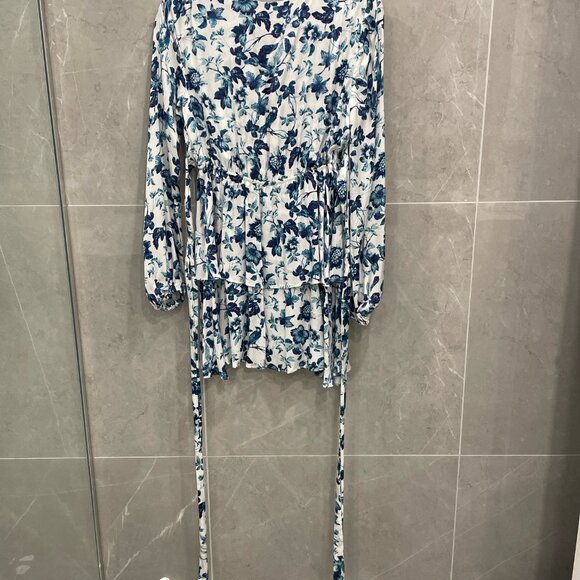 Majorelle- white and blue floral tie dress. Size Small. - Picture 4 of 4